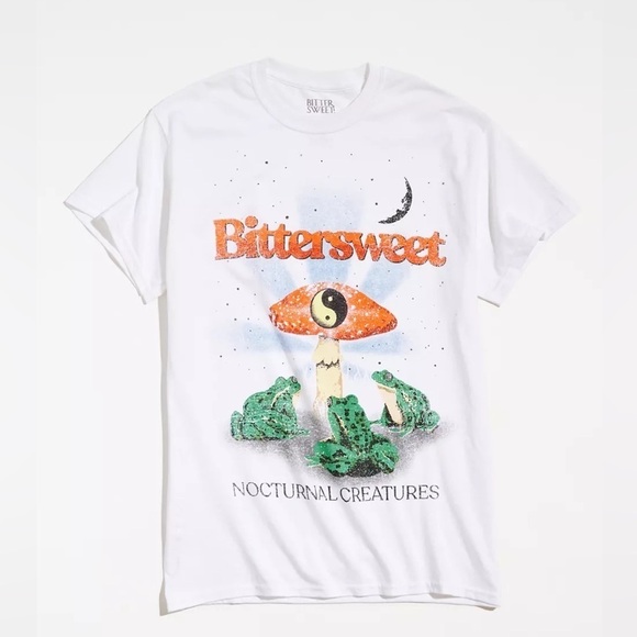 Bittersweet Nocturnal Creatures Tee, White, XL, NWT - Picture 1 of 7